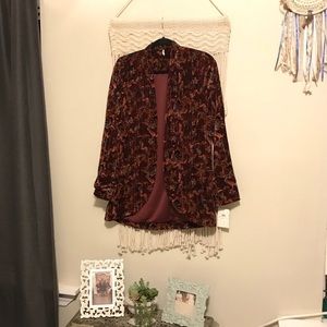 Free people burgundy paisley blazer